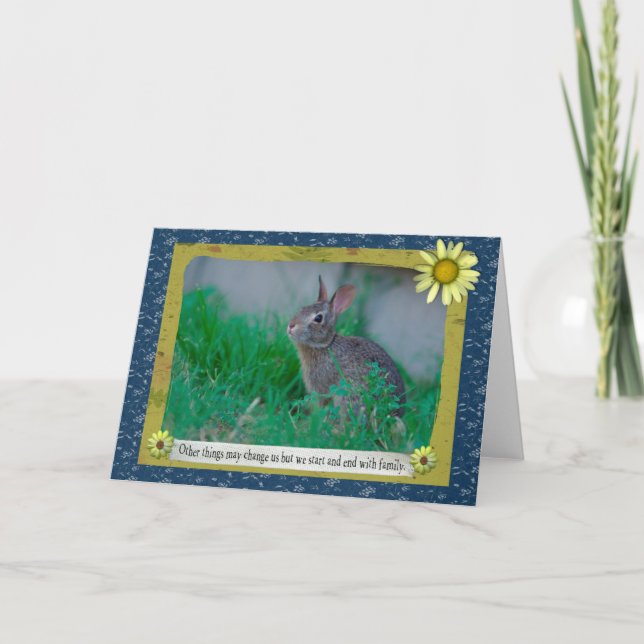 Carte de voeux de lapin de bébé "de cravates de (Devant)