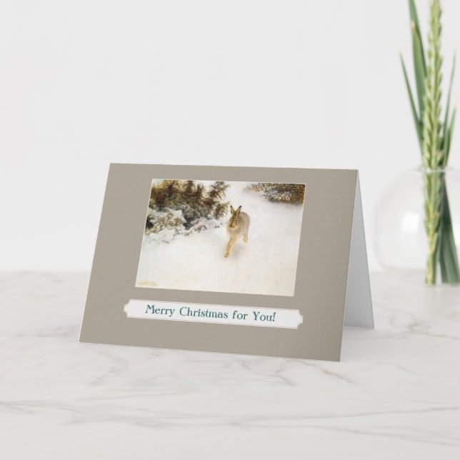 carte de voeux de lapin d'hiver (Devant)