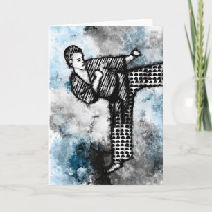 Carte de voeux de l'artiste martiale Karate Kick J