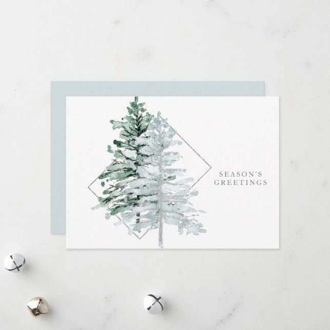 Carte de vœux de l'hiver Photo Saison (Devant/Arrière en situation)