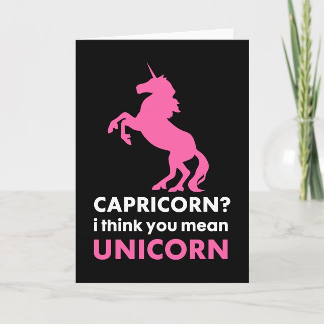 Carte de voeux de licorne de Capricorne (Devant)