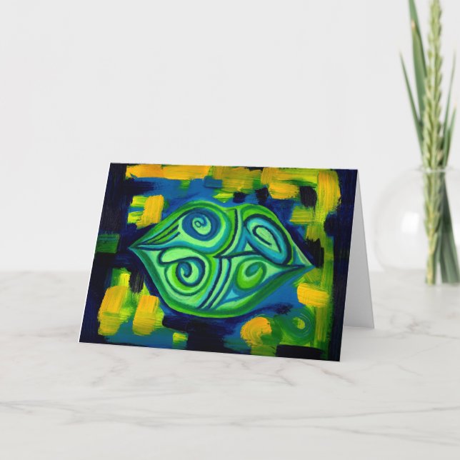 Carte de voeux de Llips de vert bleu (Devant)