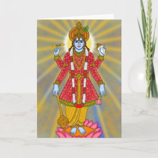 Carte de vœux de Lord Vishnu (Devant)