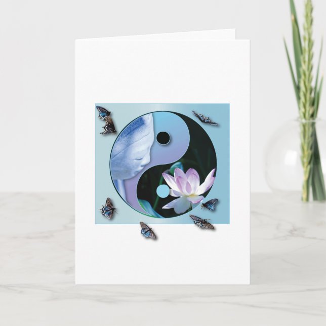 Carte de voeux de Lotus Yin Yang (Devant)