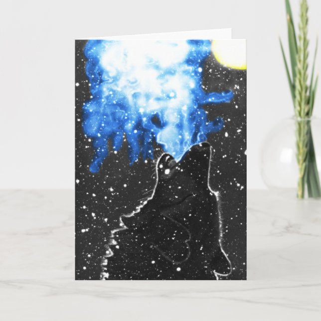 Carte de voeux de loup d'Amérique (Devant)