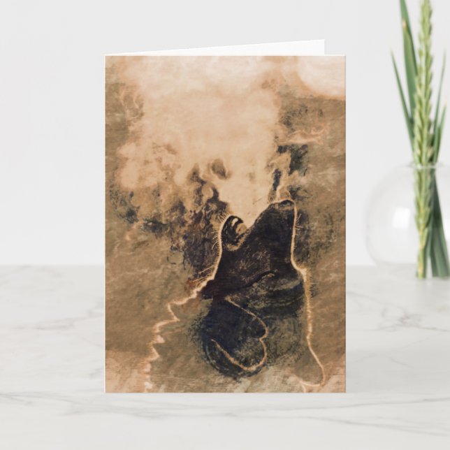 Carte de voeux de loup de Natif américain (Devant)