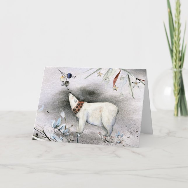 Carte de vœux de l'ours polaire de vacances (Devant)