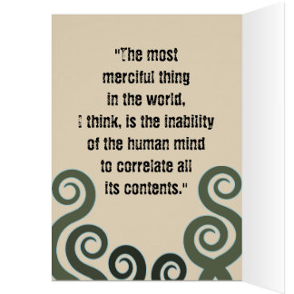 Carte de voeux de Lovecraft, portrait de Lovecraft