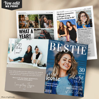 Carte de vœux de magazine d'anniversaire personnal