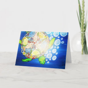 Carte de voeux de mandala de tortue