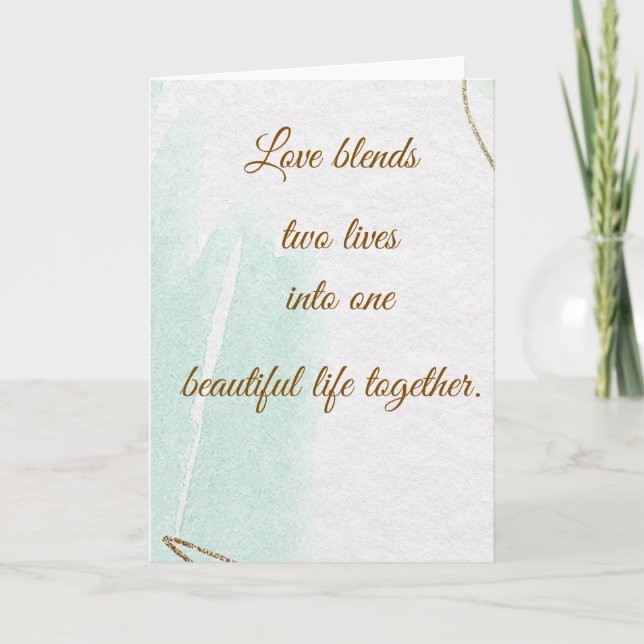 Carte de vœux de mariage Amour Élégant (Devant)