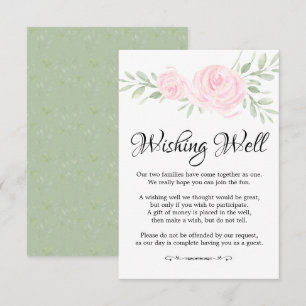Carte de voeux de mariage aux roses aquarelles ros