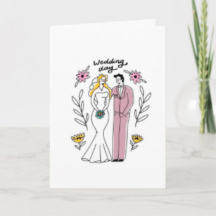 Carte de vœux de mariage colorée "Nouvellement Mar