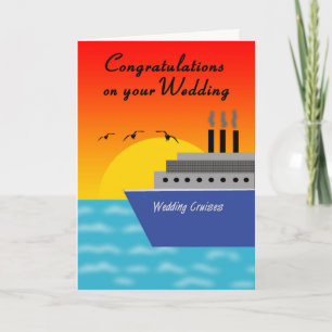 Carte de voeux de mariage de bateau de croisière