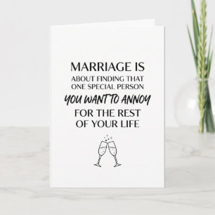 Carte de vœux de mariage drôle Citation Mariage ag