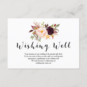 Carte de voeux de mariage Floral Bourgogne