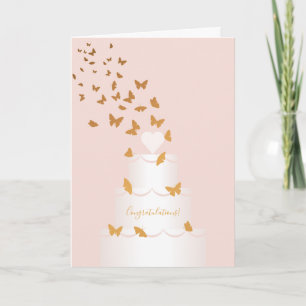 Carte de voeux de mariage mariage Cake Butterflies