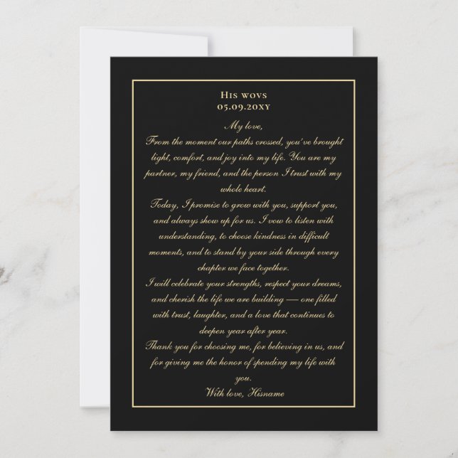 Carte de voeux de mariage simple monogramme noir o (Devant)