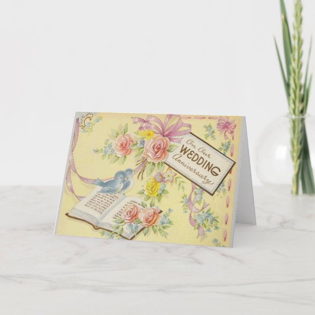 Carte de vœux de mariage vintage (Devant)