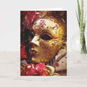 Carte de voeux de masque de mardi gras de la