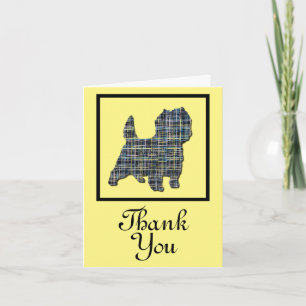 Carte de voeux de Merci de chien anglais Cairn Ter