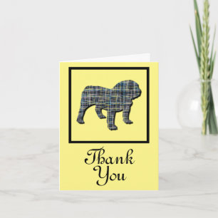 Carte de voeux de Merci de chien Bulldog anglais