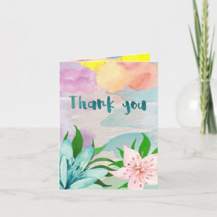 Carte de voeux de Merci de couleur d'eau