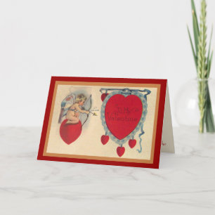 Carte de voeux de message de Valentine de cupidons