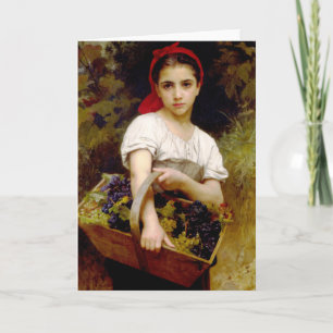 Carte de voeux de moissonneuse de Bouguereau