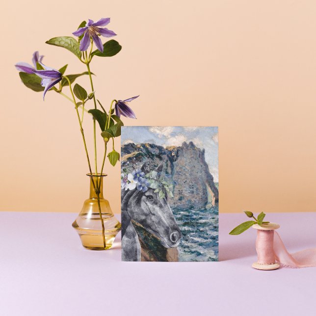 Carte de vœux de Monet Cliff of Aval & Black Horse (Créateur téléchargé)