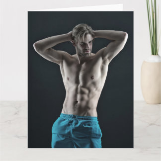 Carte de voeux de monsieur Blue Shorts Hot Guy