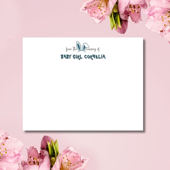 Carte de vœux de naissance oreilles de lapin sarce (Créateur téléchargé)