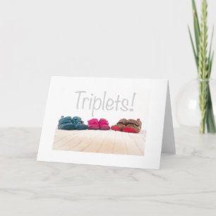 Carte de voeux de naissance Triplets