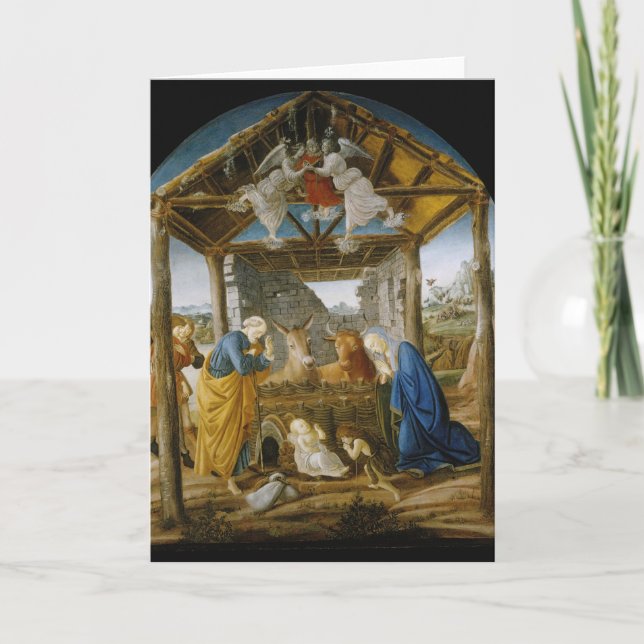 Carte de voeux de nativité de Botticelli (Devant)