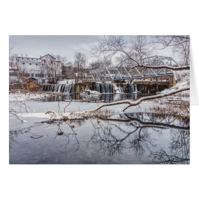 Carte de voeux de neige au barrage Finley (Devant Horizontal)