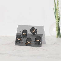 Carte de voeux de Ninja ou carte de note (blanc à