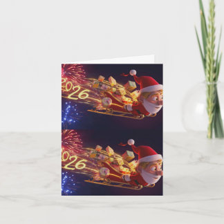 Carte de vœux de Noël 3D du Père Noël – Festive H