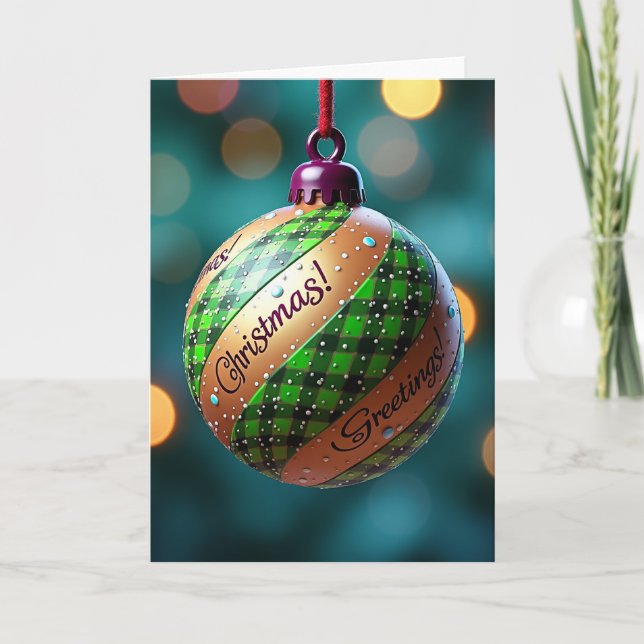 Carte de vœux de Noël à carreaux (Devant)