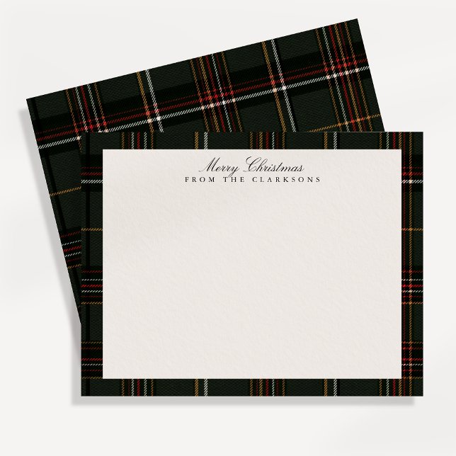 Carte de vœux de Noël à carreaux foncés classiques (Créateur téléchargé)