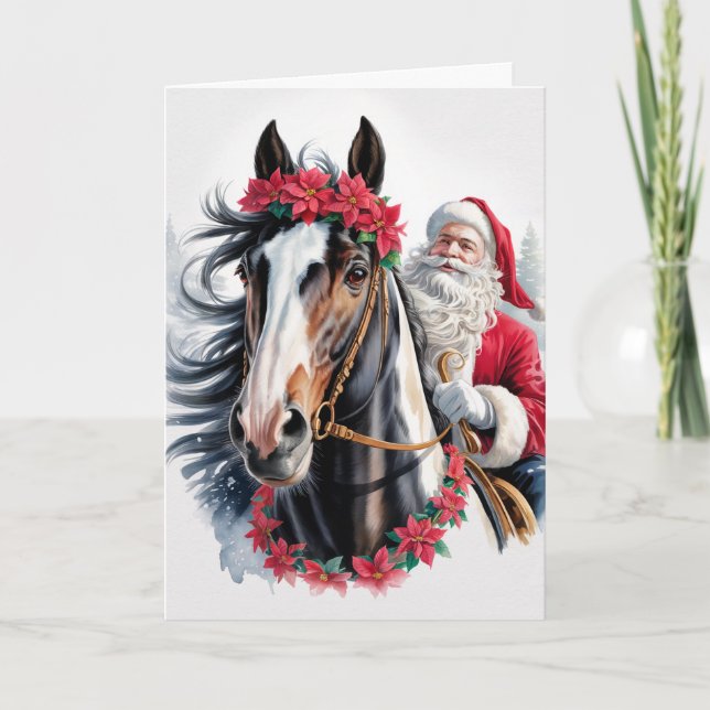 Carte de vœux de Noël à cheval  (Devant)