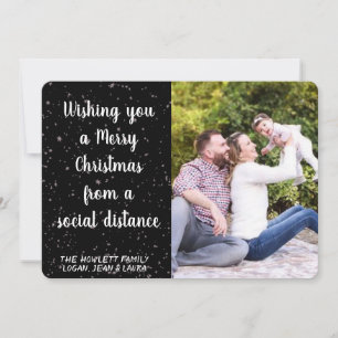 Carte de vœux de Noël à distance sociale Joyeux No