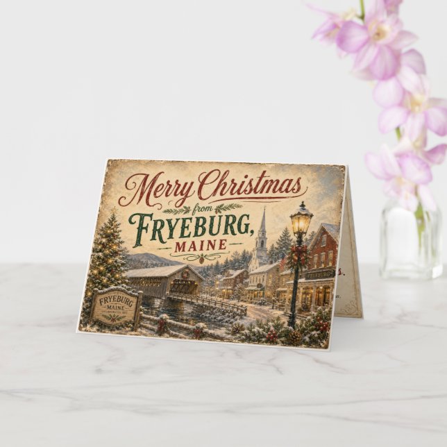Carte de vœux de Noël à Fryeburg dans le Maine (Orchidée)