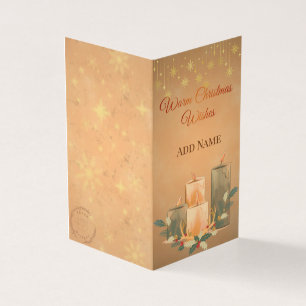 Carte de vœux de Noël à la bougie chaude vintage