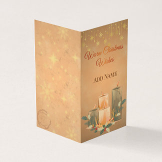 Carte de vœux de Noël à la bougie chaude vintage