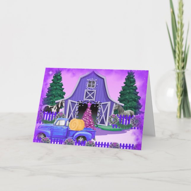 Carte de vœux de Noël à la campagne (Devant)