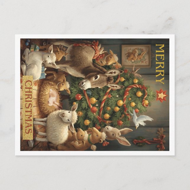 Carte de vœux de Noël à la ferme (Devant)