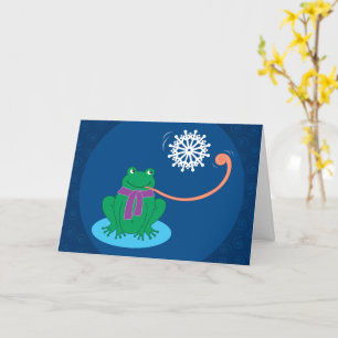 Carte de voeux de Noël à la grenouille