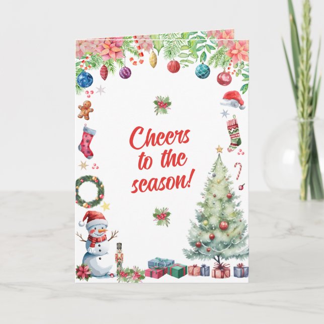 Carte de vœux de Noël à l'aquarelle (Devant)