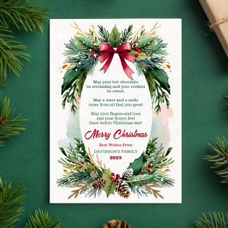 Carte de vœux de Noël à l'aquarelle avec un thème