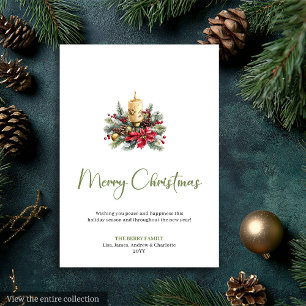 Carte de vœux de Noël à l'aquarelle Bohème élégant